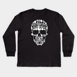 Guitar Head (white) Kids Long Sleeve T-Shirt